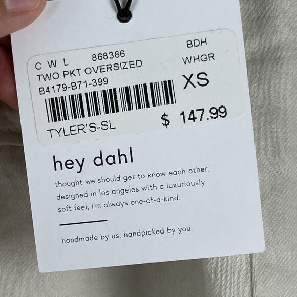 Bella Dahl Top Womens XS Ivory 2 Pocket Oversized Button Up Minimal Neutral NEW - Picture 7 of 13